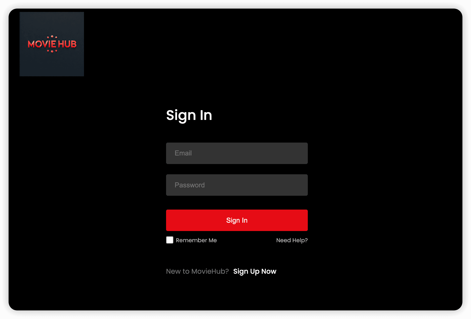 Movie Hub streaming platform screenshot 1