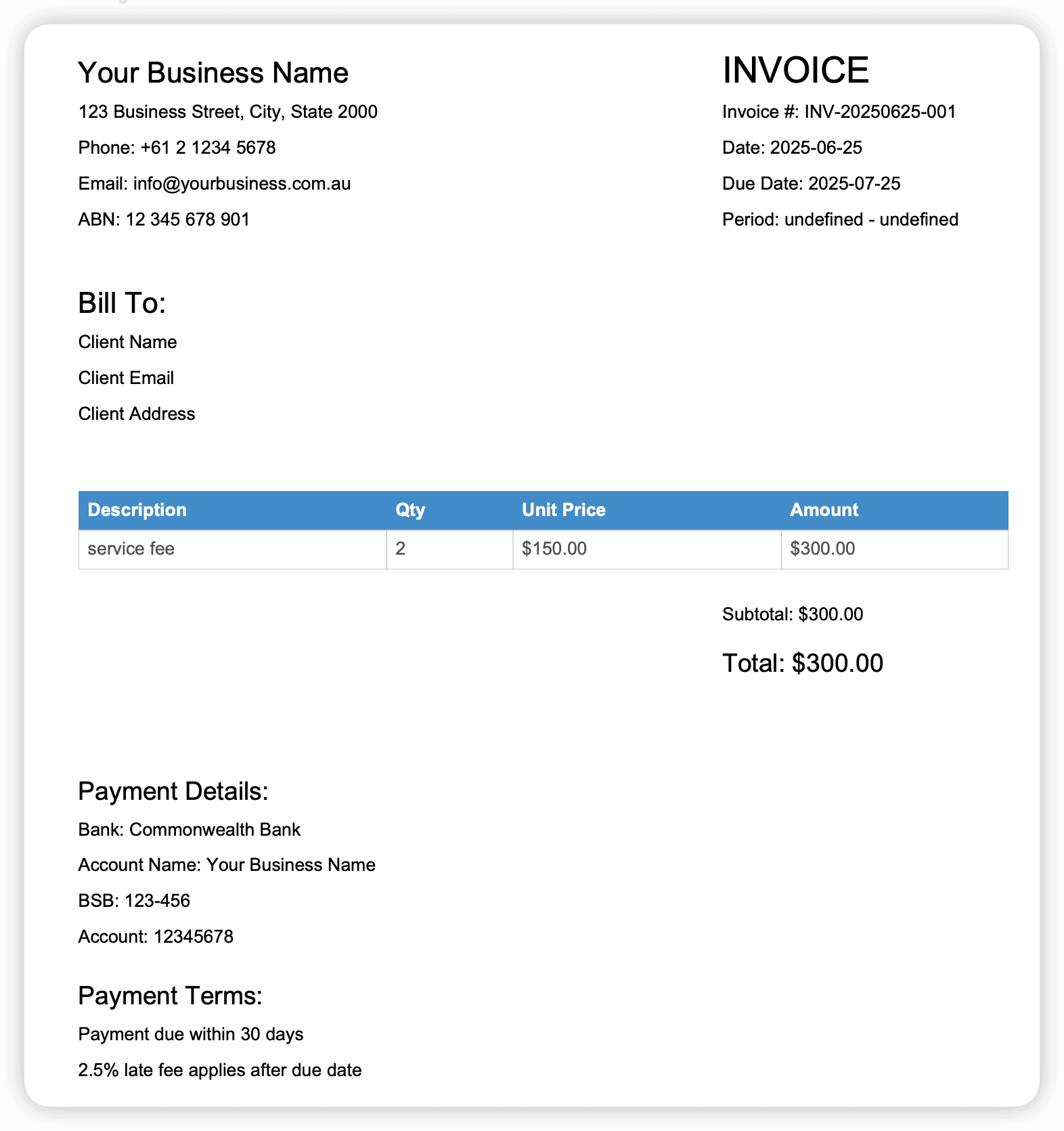 Invoice Generator Application screenshot 1