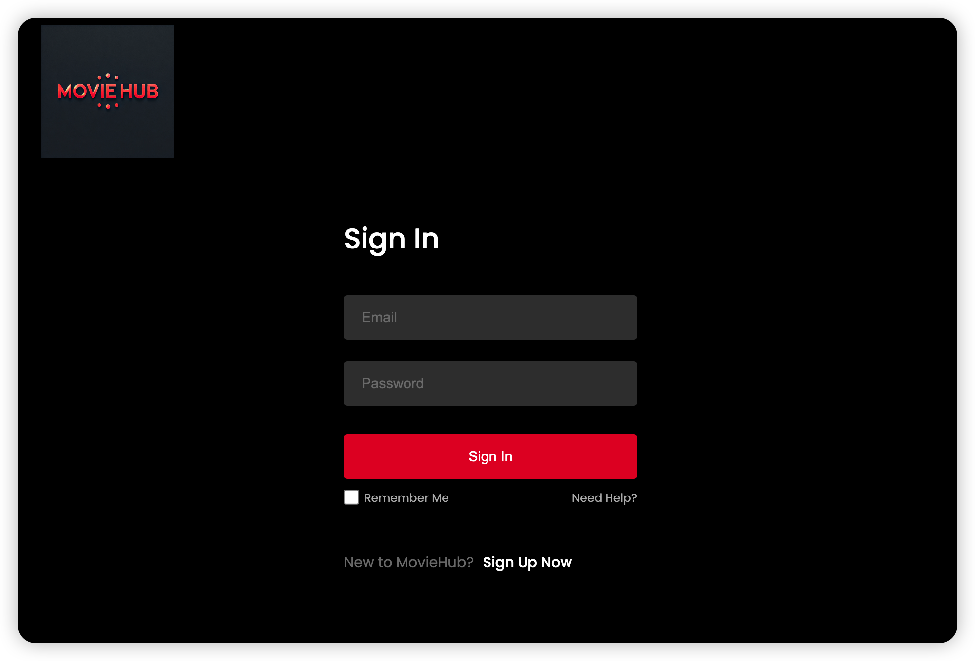 Movie Hub streaming platform screenshot 1