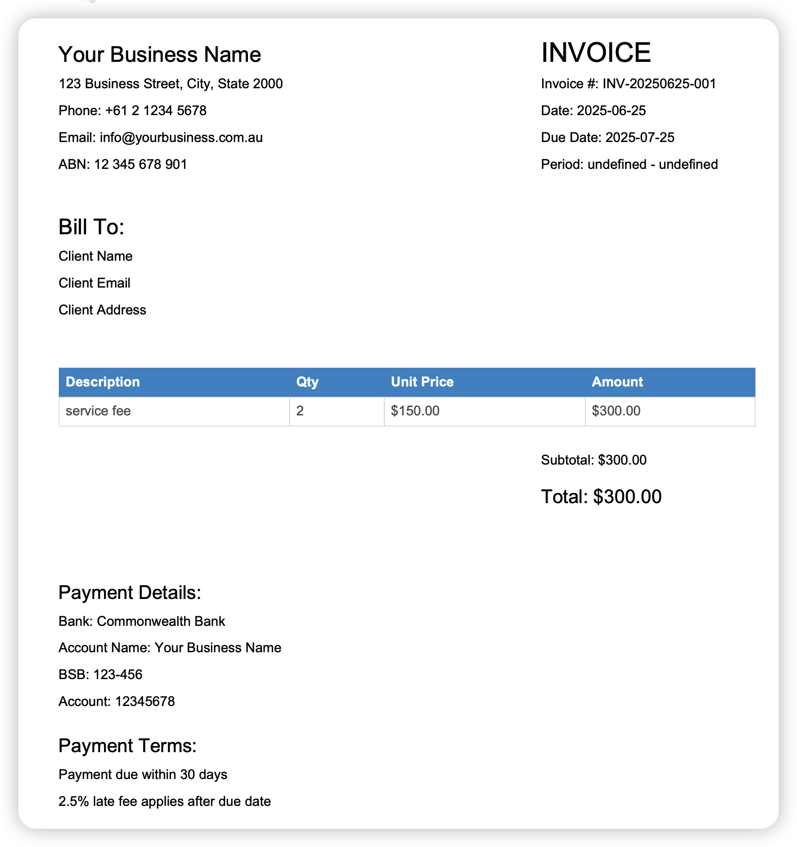 Invoice Generator Application screenshot 1