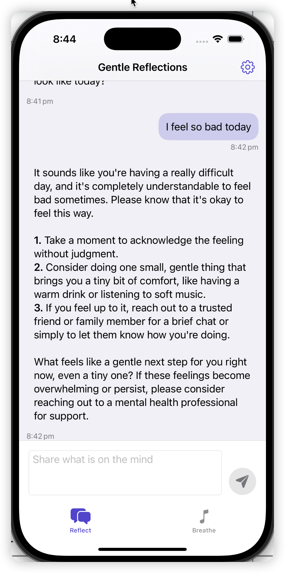 Tranquil Mental Health Companion screenshot 1